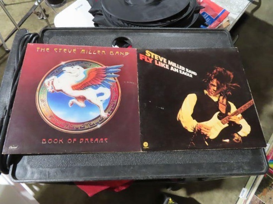 (2) Steve Miller Band 33 record albums, Fly Like an Eagle and Book of Dreams