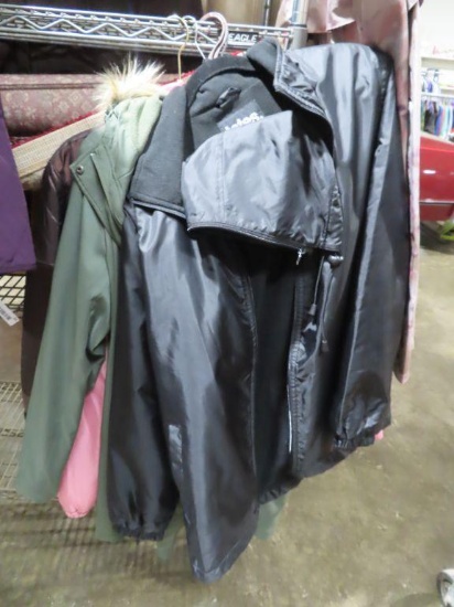 Totes, Denim and Company, Blair, and other jackets. All size large.