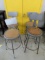 Lot of four taller industrial stools with gray frames
