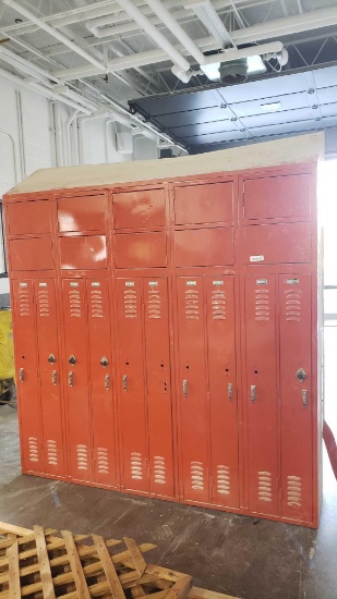 Orange locker set, approximately 75-1/2 in long