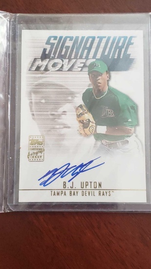 2003 Topps certified autograph issue signature moves B. J. Upton card