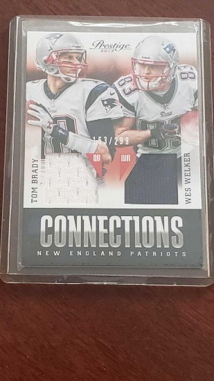 2013 Panini America Incorporated prestige connections Tom Brady and Wes Welker card