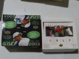 2001 Upper Deck Premier edition golf cards and 2003 Upper Deck golf cards