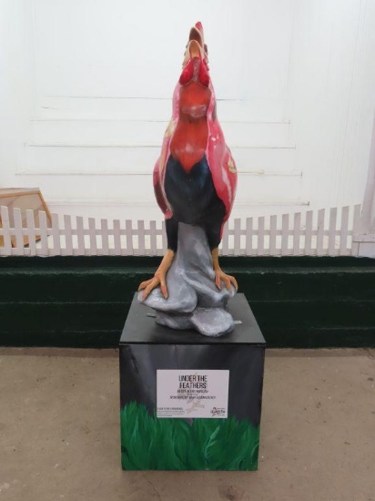 Under the Feathers, sponsored by Dave & Dawn Dickey, painted by Alexis Morozov using acrylic paints,