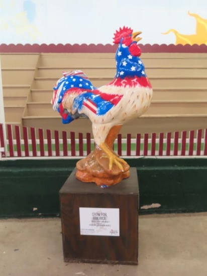 Crow For America, sponsored by Window World, and painted by Mary Ann Mihaly using acrylic paints,