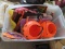 Plastic tote with...Halloween decorations