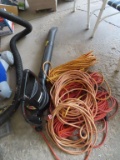 Electric blower vac with heavy duty extension cords