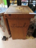 Wooden trash bin