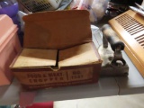 Antique universal grinder number 1551 and antique American Beauty iron, missing cord
