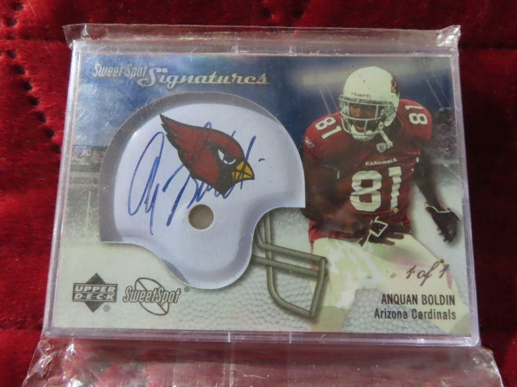 2007 Upper Deck Anquan Boldin Sweet Spot Signatures helmet card