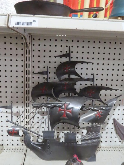 Metal ship wall hanging