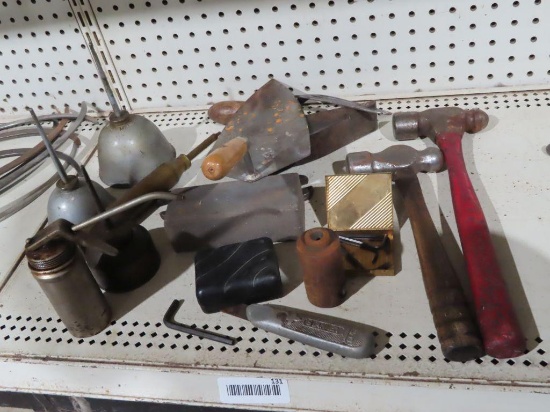 Oilers, utility knife, hammers, etc
