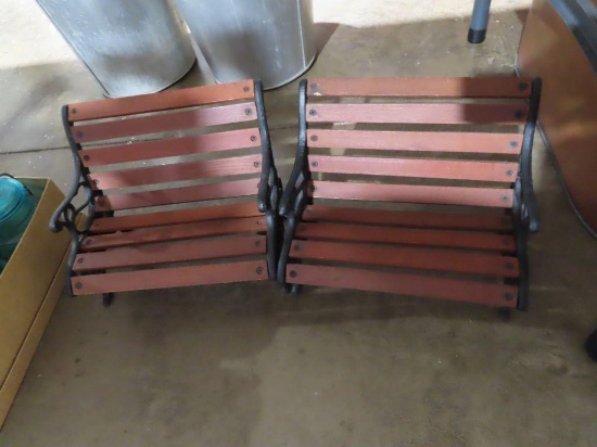 Pair of doll park benches