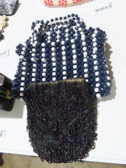 Black and blue beaded purses