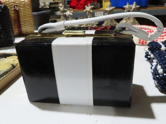 Black and white box purse
