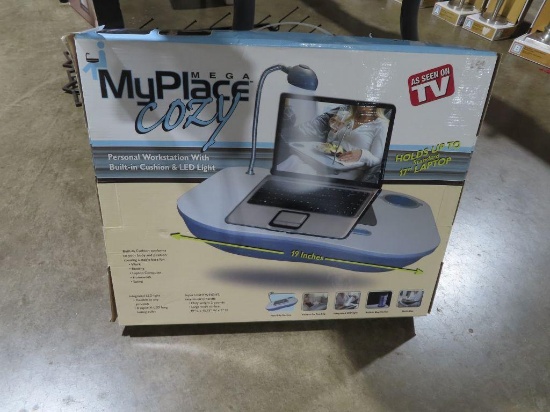 Mega my place cozy personal workstation with built-in cushion and LED light