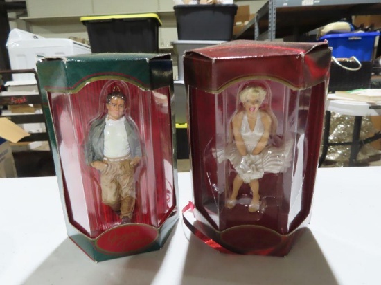 James Dean and Marilyn Monroe ornaments