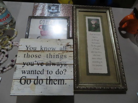 Lot of four decorative wall hangings