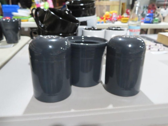 Fiestaware dish and salt and pepper shaker
