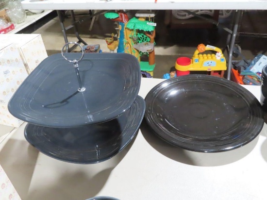 Fiestaware plate and Fiestaware...like cookie plate.