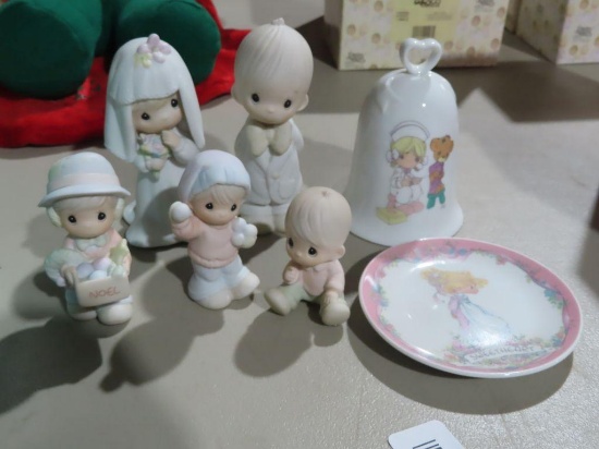 Lot of Precious Moments figurines, bell and plate