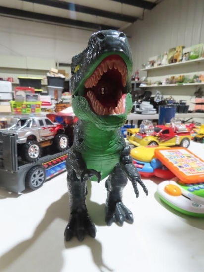 Battery powered dinosaur toy