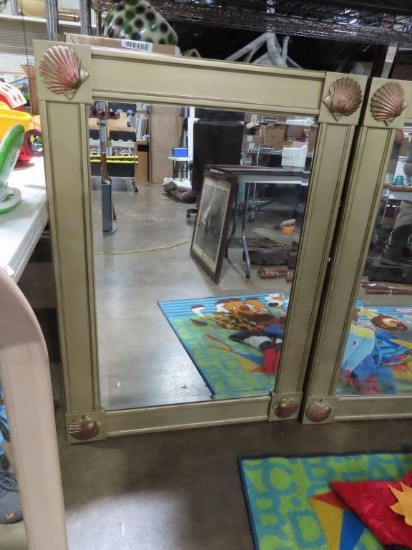 Gold framed beveled mirror