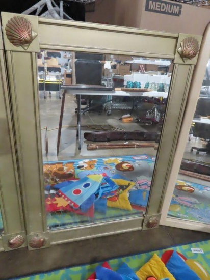 Gold framed beveled mirror