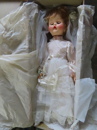 Vintage plastic doll with box