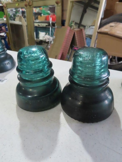 Antique blue glass insulators