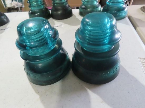 Antique blue glass insulators