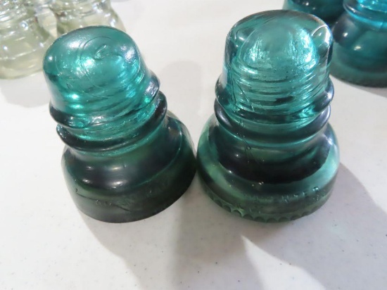 Antique blue glass insulators