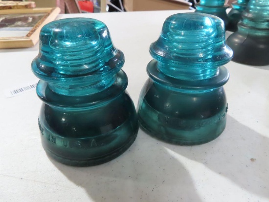 Antique blue glass insulators