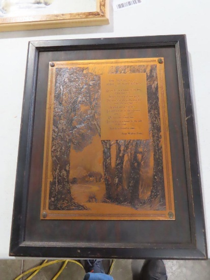 The house by the side of the road poem by Sam Walter Foss brass...arc engraving. Made by The