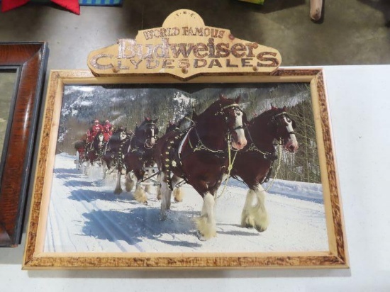 Vintage the world...famous Budweiser Clydesdales framed photograph