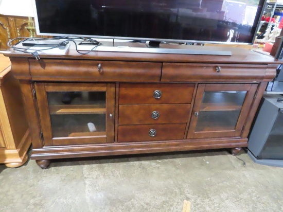 Cherry flat screen TV entertainment stand