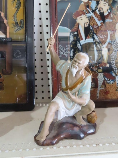 Oriental figurine, Clay, made in Wanjian, China.