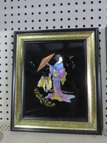 Kafka Industries Oriental wall hanging, woman with umbrella