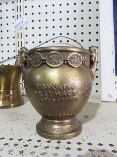 honoring Pharmacy fraternities brass mortar