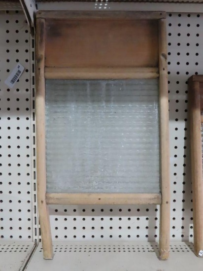 Antique washboard with glass insert