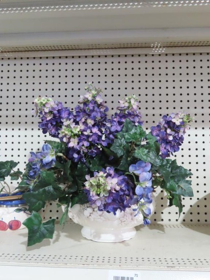 Bella Casa decorative planter with artificial flowers