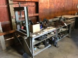 STEEL WORK BENCH WITH VISE AND PRESS