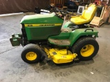 JOHN DEERE 445 GARDEN TRACTOR, DIESEL, STARTED, MOVED FORWARD AND BACKWARD