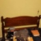 Balance of furniture in room including full size bed, dresser with mirror, knee-hole desk, oil