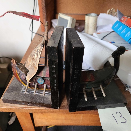 Lot of two ship bookends