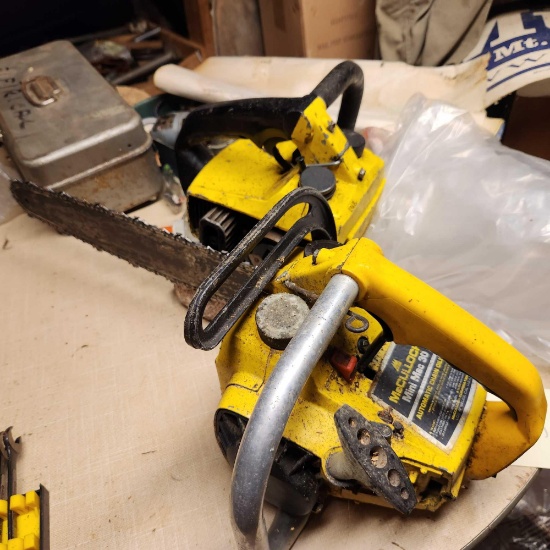 McCullough mini mac chainsaw and McCullough chainsaw parts