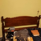 Balance of furniture in room including full size bed, dresser with mirror, knee-hole desk, oil