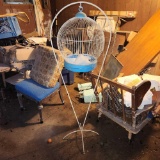 Vintage bird cage with stand