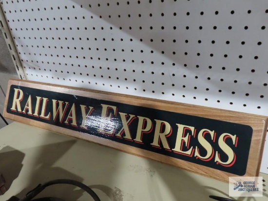 Railway Express wooden sign