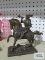 Native American on horse metal figurine